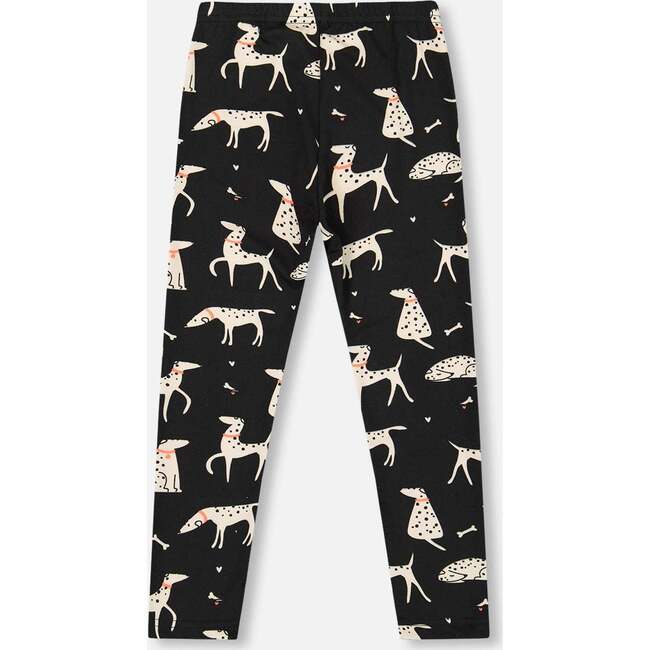 Printed Jersey Leggings Black with Dalmatians, Black Dalmatian Print - Leggings - 3