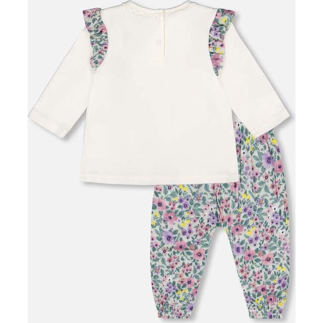 Organic Cotton Top and Muslin Pants Set, Off-White - Mixed Apparel Set - 2