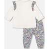 Organic Cotton Top and Muslin Pants Set, Off-White - Mixed Apparel Set - 2