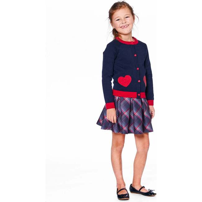 Pleated Milano Skirt Red and Navy Plaid, Red & Navy Plaid - Skirts - 2
