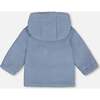 Plush Hooded Jacket, Light Blue - Jackets - 3