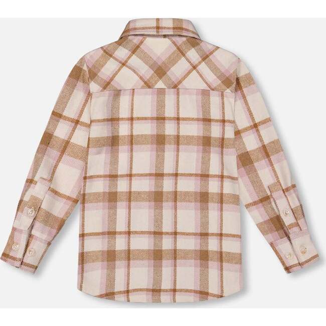 Plaid Overshirt, Off-White, Beige and Pink - Jackets - 3