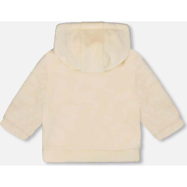 Plush Hooded Jacket Off White, Off-White - Jackets - 3