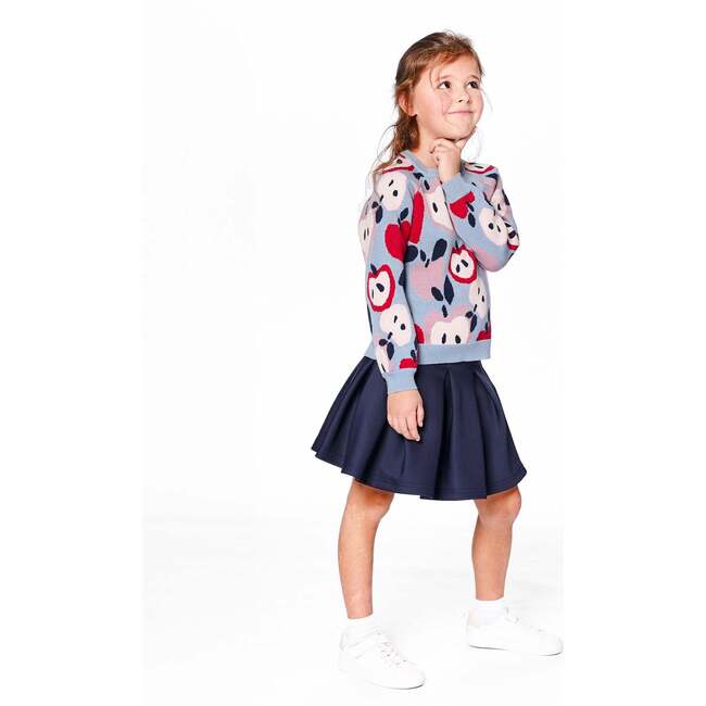 Pleated Milano Skirt Navy Blue, Navy Blue - Skirts - 2
