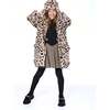 Printed Fake Fur Bucket Hat, Black and Beige - Winter Hats - 3