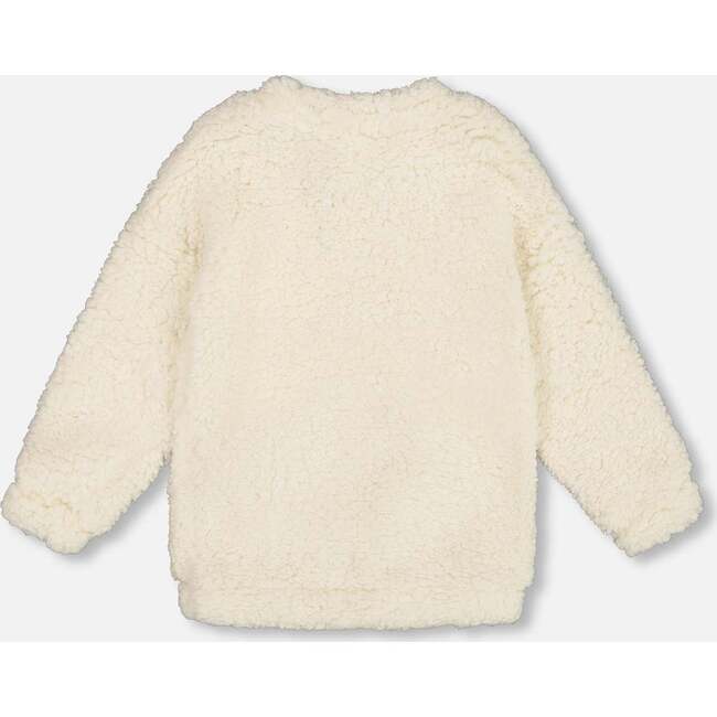 Plush Tunic with Bear Pocket, Off-White - Tank Tops - 3
