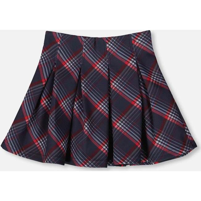 Pleated Milano Skirt Red and Navy Plaid, Red & Navy Plaid - Skirts - 3
