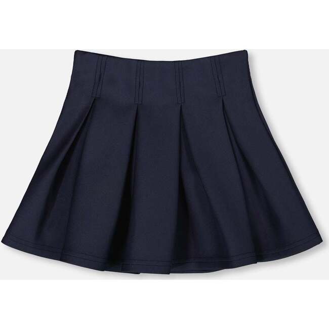 Pleated Milano Skirt Navy Blue, Navy Blue - Skirts - 3