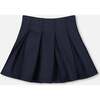 Pleated Milano Skirt Navy Blue, Navy Blue - Skirts - 3