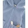 Plush Hooded Jacket, Light Blue - Jackets - 4