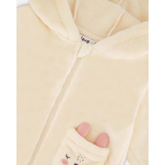 Plush Hooded Jacket Off White, Off-White - Jackets - 4