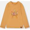 Organic Cotton T-Shirt with Cat, Golden Yellow - T-Shirts - 1 - thumbnail