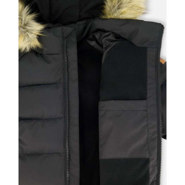 Puffy Winter Jacket, Black - Jackets - 3