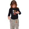 Organic Cotton T-Shirt with Reversible Sequin Teddy Bear, Black - T-Shirts - 2