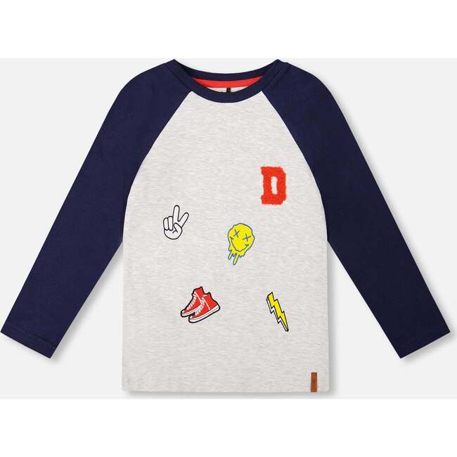 Organic Cotton Raglan Sleeve Tee Shirt Light Heather Grey, Light Heather Gray