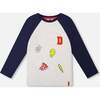 Organic Cotton Raglan Sleeve Tee Shirt Light Heather Grey, Light Heather Gray - Shirts - 1 - thumbnail