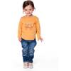 Organic Cotton T-Shirt with Cat, Golden Yellow - T-Shirts - 2