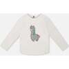 Organic Cotton T-Shirt Off White with Llama, Off-White - T-Shirts - 1 - thumbnail