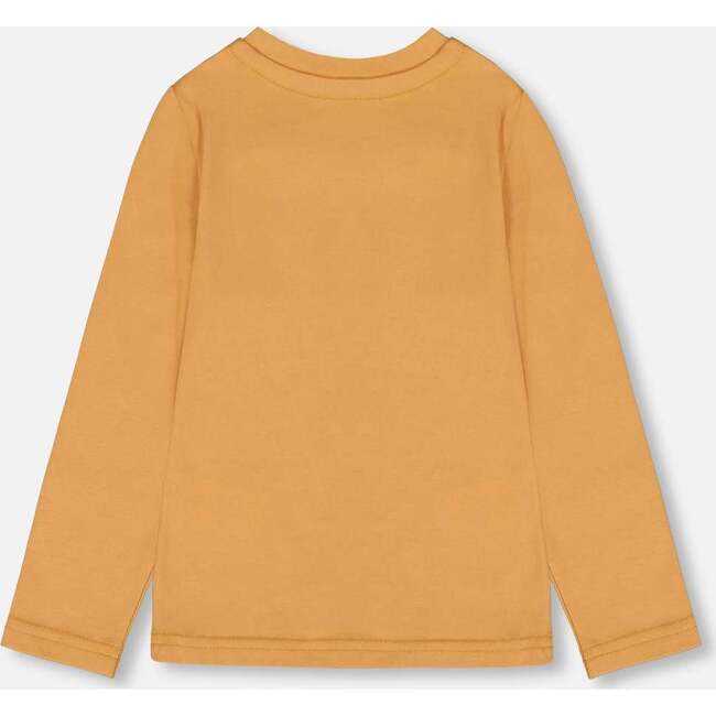 Organic Cotton T-Shirt with Cat, Golden Yellow - T-Shirts - 3