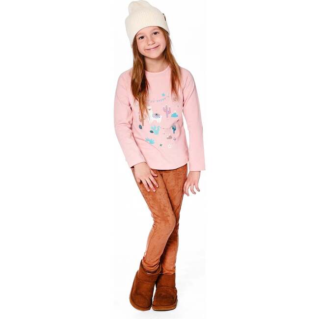 Organic Cotton T-Shirt with Llama, Dusty Pink - T-Shirts - 3