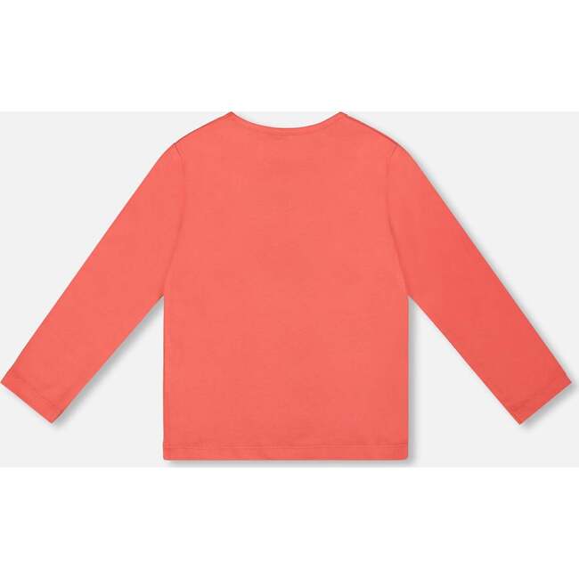 Organic Cotton T-Shirt with Cupcake, Coral - T-Shirts - 3