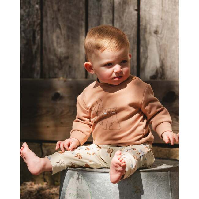 Organic Cotton Pant and Top Set, Beige Tree Print - Mixed Apparel Set - 2