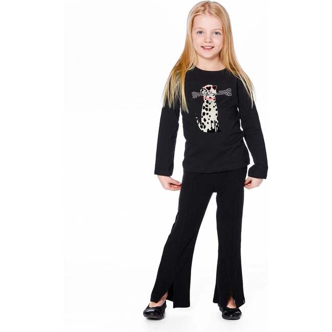 Organic Cotton T-Shirt with Dalmatian, Black - T-Shirts - 2