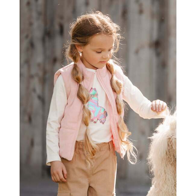 Organic Cotton T-Shirt Off White with Llama, Off-White - T-Shirts - 2