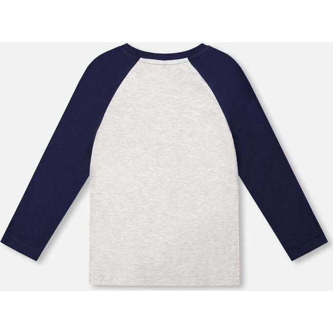 Organic Cotton Raglan Sleeve Tee Shirt Light Heather Grey, Light Heather Gray - Shirts - 3