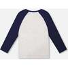 Organic Cotton Raglan Sleeve Tee Shirt Light Heather Grey, Light Heather Gray - Shirts - 3