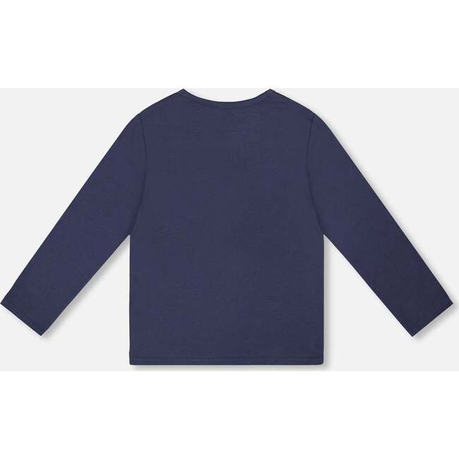 Organic Cotton T-Shirt Navy Blue with Apple Treats, Navy Blue - T-Shirts - 3