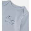 Organic Cotton Onesie and Overalls Set, Blue Leaf Print - Mixed Apparel Set - 3