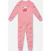 Organic Cotton Two-Piece Pajamas, Pink Cat Print - Pajamas - 1 - thumbnail