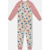 Organic Cotton Two-Piece Pajamas, Off-White Flower Print - Pajamas - 1 - thumbnail