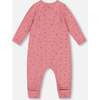 Organic Cotton Zipped Romper, Pink Floral - Rompers - 2