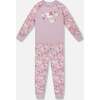 Organic Cotton Two-Piece Pajamas, Lilac Cat Print - Pajamas - 1 - thumbnail