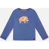 Organic Cotton Long Sleeve T-Shirt, Blue - T-Shirts - 1 - thumbnail