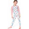 Organic Cotton Two-Piece Pajamas, Off-White Flower Print - Pajamas - 2