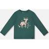 Organic Cotton Long Sleeve T-Shirt, Dark Green - T-Shirts - 1 - thumbnail