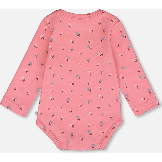 Organic Cotton Long Sleeve Romper, Pink Floral - Rompers - 2