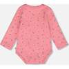 Organic Cotton Long Sleeve Romper, Pink Floral - Rompers - 2