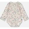 Organic Cotton Long Sleeve Romper, Off-White Floral - Rompers - 1 - thumbnail