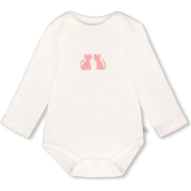 Organic Cotton Long Sleeve Romper Floral, Off-White