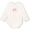 Organic Cotton Long Sleeve Romper Floral, Off-White - Rompers - 1 - thumbnail