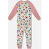 Organic Cotton Two-Piece Pajamas, Off-White Flower Print - Pajamas - 3