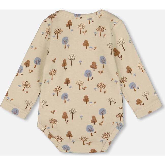 Organic Cotton Onesie, Beige Tree Print - Onesies - 3