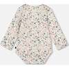 Organic Cotton Long Sleeve Romper, Off-White Floral - Rompers - 2