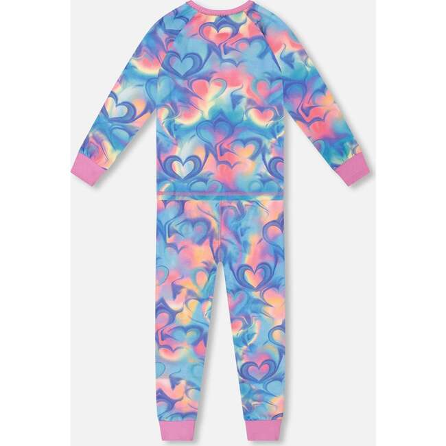 Organic Cotton Two-Piece Pajamas, Rainbow Heart Print - Pajamas - 3