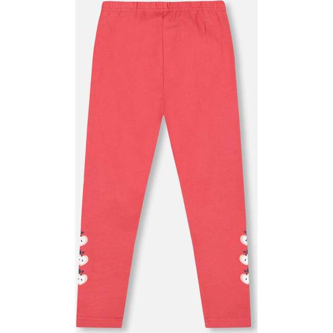 Organic Cotton Leggings with Apples, Red - Leggings - 2