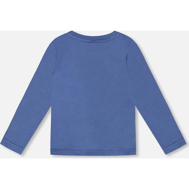 Organic Cotton Long Sleeve T-Shirt, Blue - T-Shirts - 3